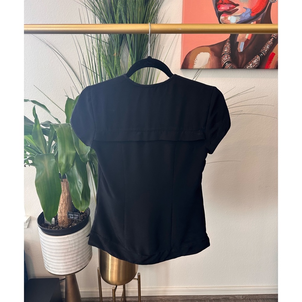Derek Lam Silk 100% Silk Cap Sleeve U-Neck Blouse - IT Size 38/US 2 - Picture 3 of 11